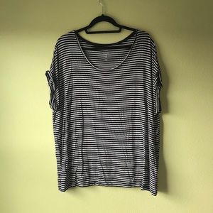 Black and White Striped Top